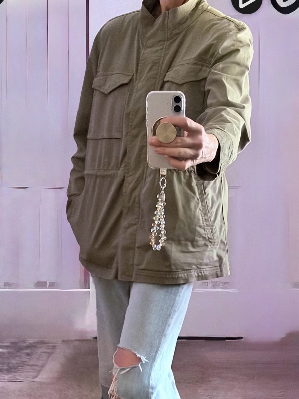 Style & Co. Olive Green Drawstring Utility Jacket NWOT. - Picture 7 of 8